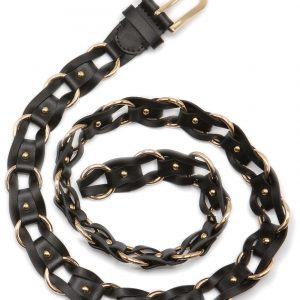 Michael Michael Kors Braided Chain Belt (BLACK)