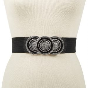 INC Round-Buckle Stretch Belt, (BLACK)
