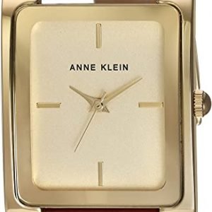 Women's  Gold-Tone and Honey Colored Leather Strap Watch