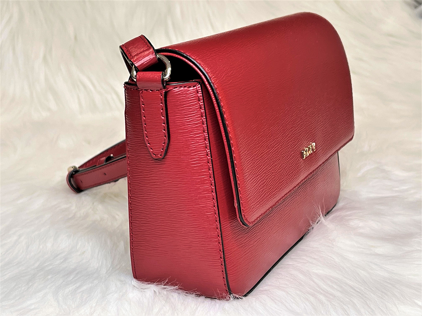 DKNY Small Saffiano Leather Cross-body Bag in Metallic